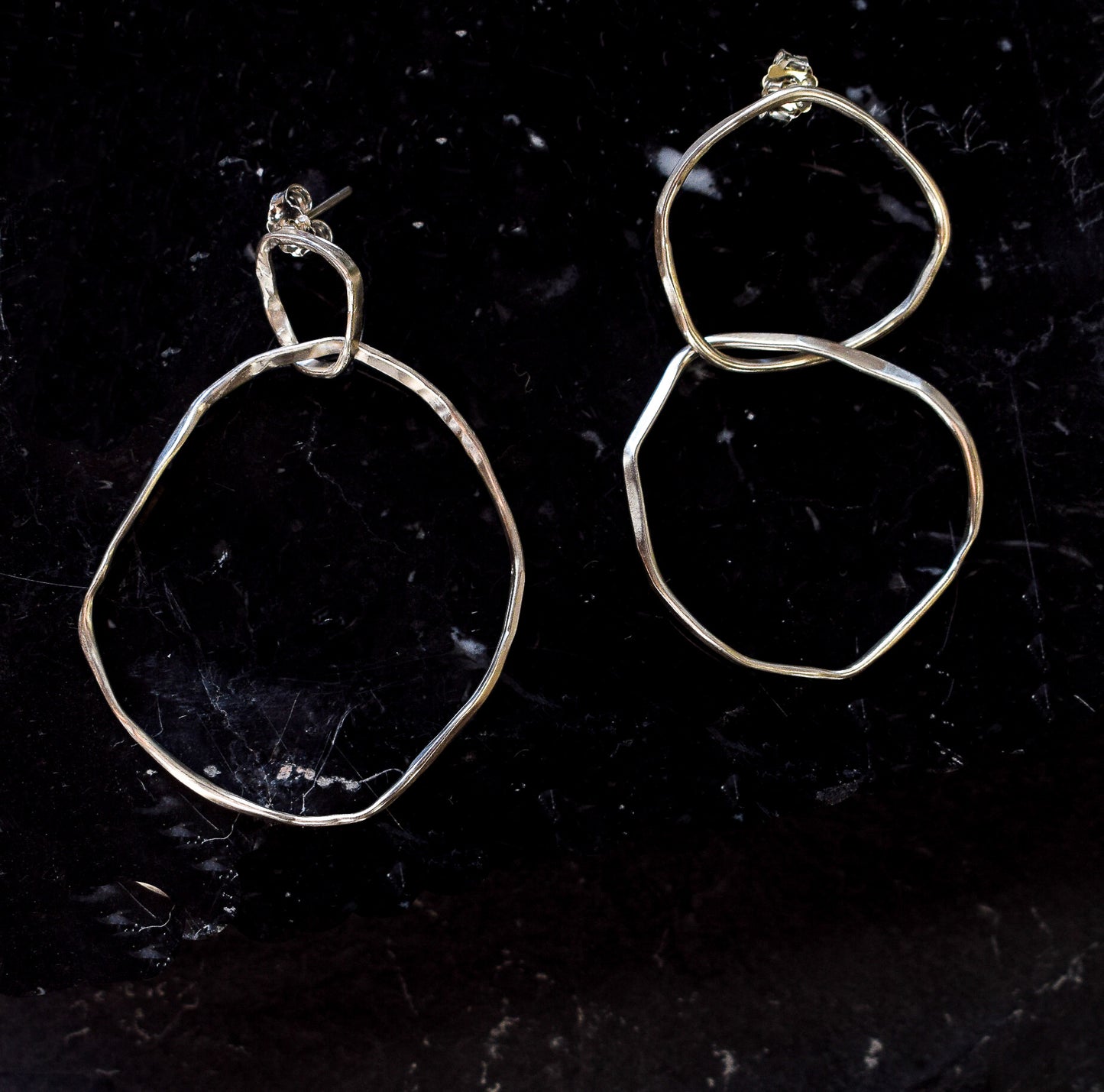 Hammered chain earrings