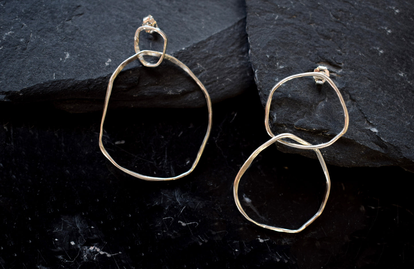 Hammered chain earrings